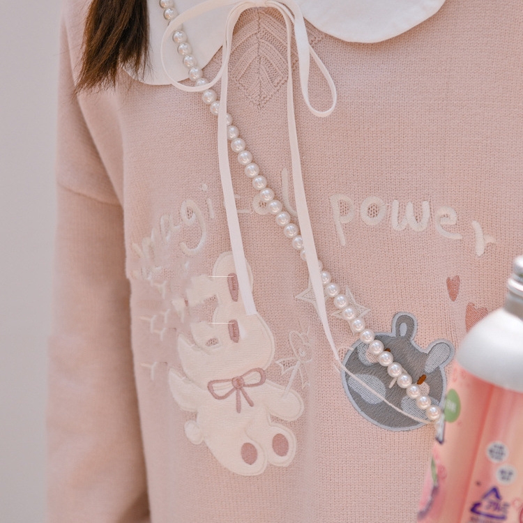 Cute Girl Girls V-neck Pullover Sweater Women