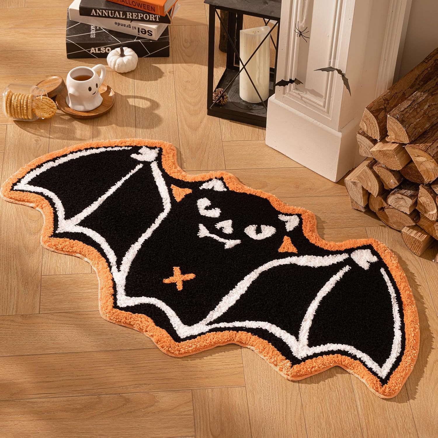 Halloween Doormat Faux Cashmere Foot Mat Water-absorbent
