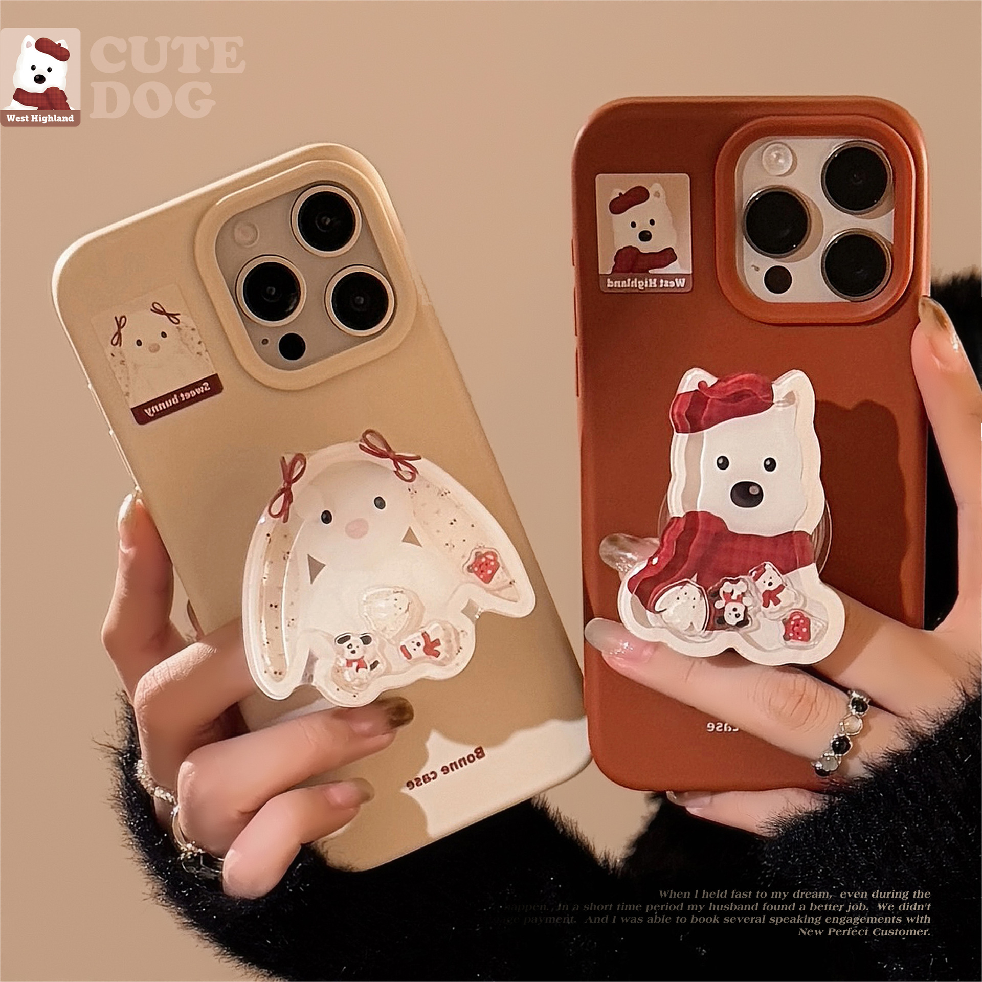 Cartoon Animal Shaker Stand Phone Case In Silicone
