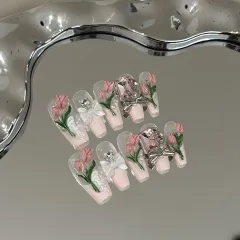 High Sense Spring And Summer Three-dimensional Tulip Flowers Handmade Wear Nail Tip - Tulip - View 1