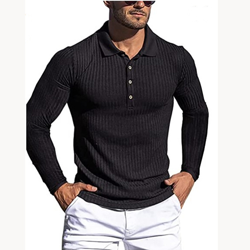 Title 7, Polo de Sport pour Homme, Manches Longues Rayée...