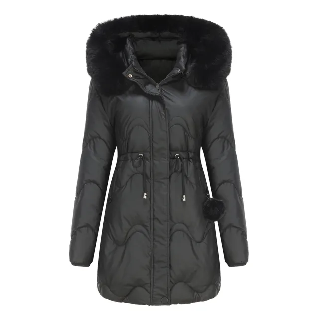 Women's Cotton Clothes Detachable Hat Wool Autumn And Winter Warm Black - Shop at LoveMi