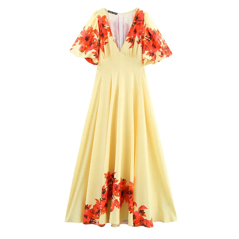 Positioning Printed Waist-controlled Long Skirt