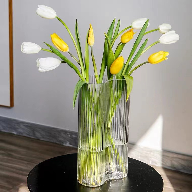 Striped Glass Decorative Vase