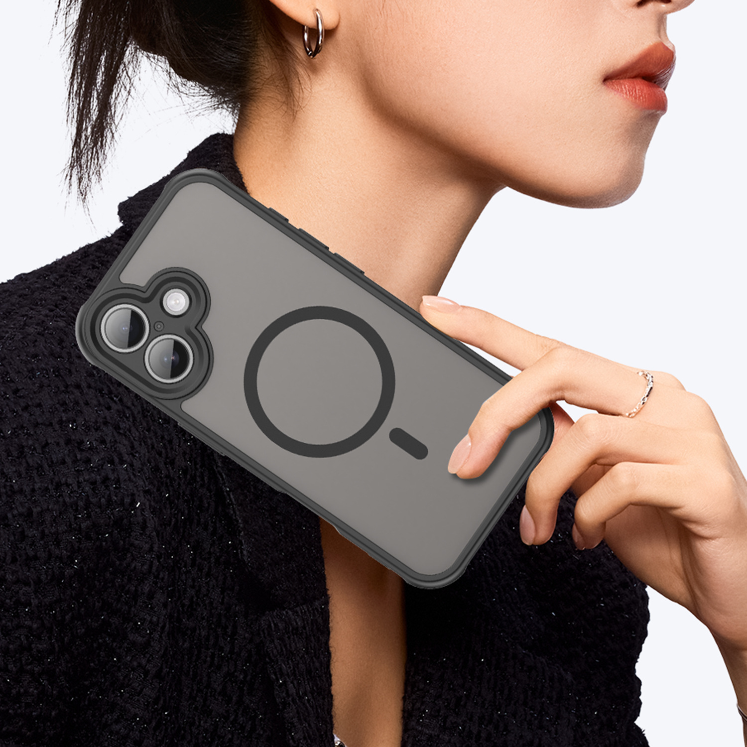 All-inclusive Drop-resistant Frosted TPU PC Magnetic Phone Case