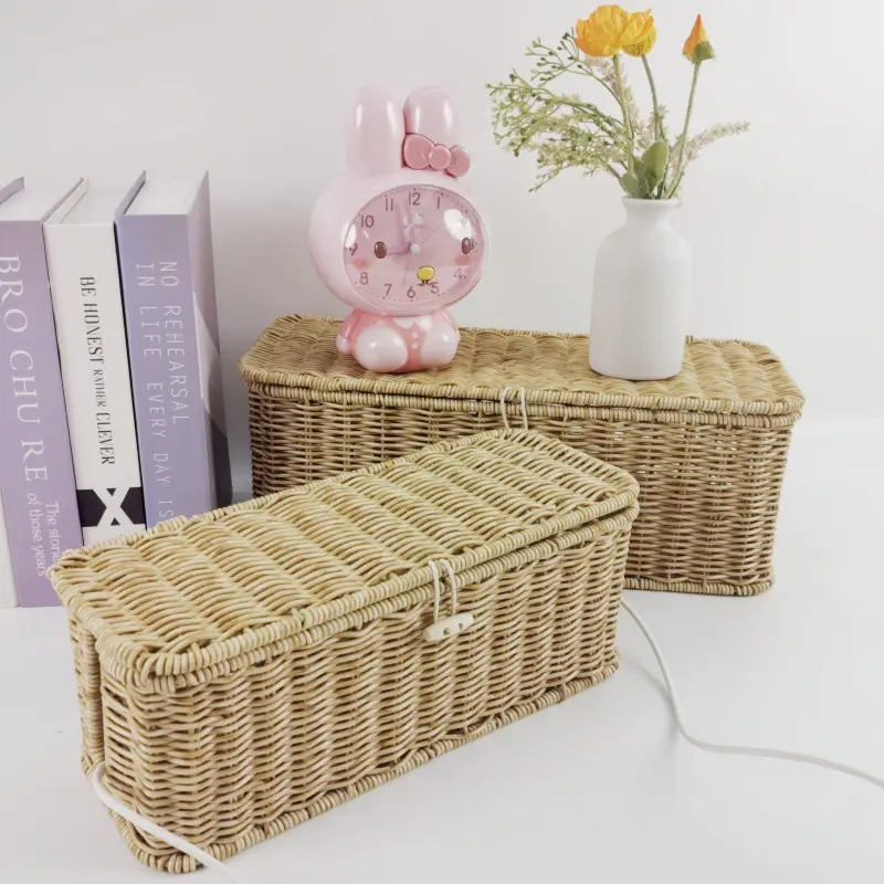 Creative Flip-Top Rattan-Style Woven Storage Basket