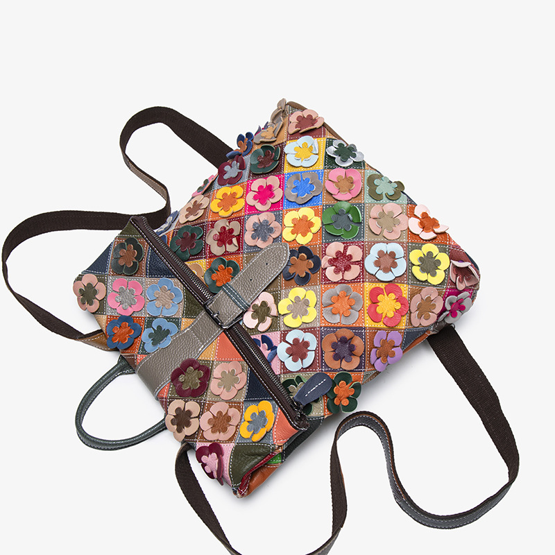 Colorful Plaid Floral Patchwork Bag