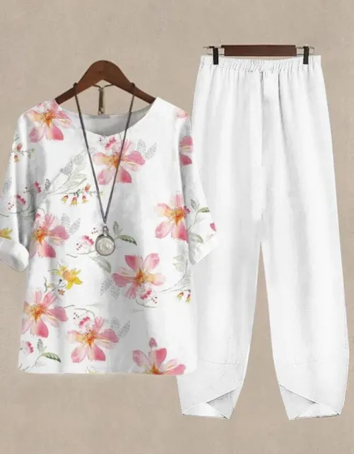 Womens Casual Crew Neck Cropped Sleeve Top Set A38Tzket3Tf1Nt4 10 3Xl - Shop at LoveMi