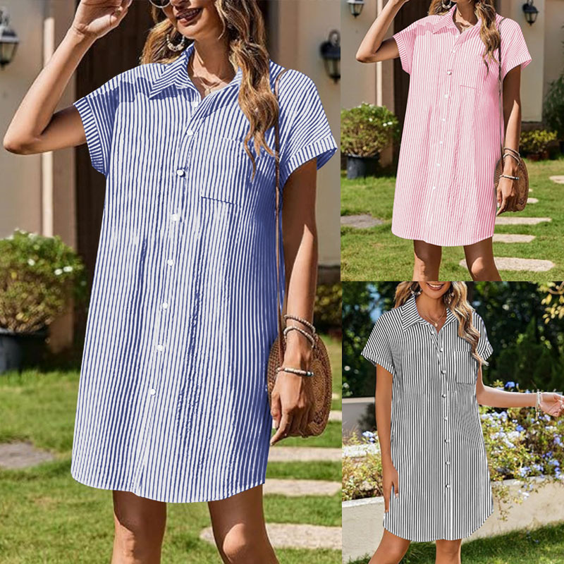 Women's Striped Shirt Dress