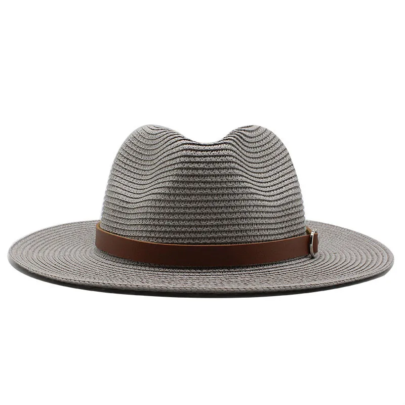 Sun Protection Travel Vacation Beach Woven Denim Top Hat - Gray