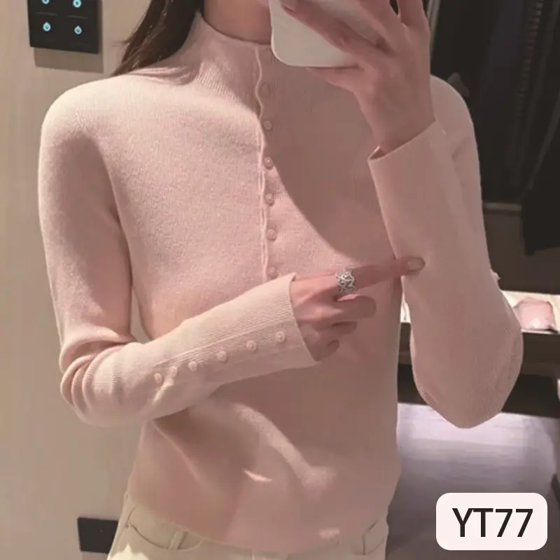 Figure-flattering Sweater Knitted Undershirt Pullover Top