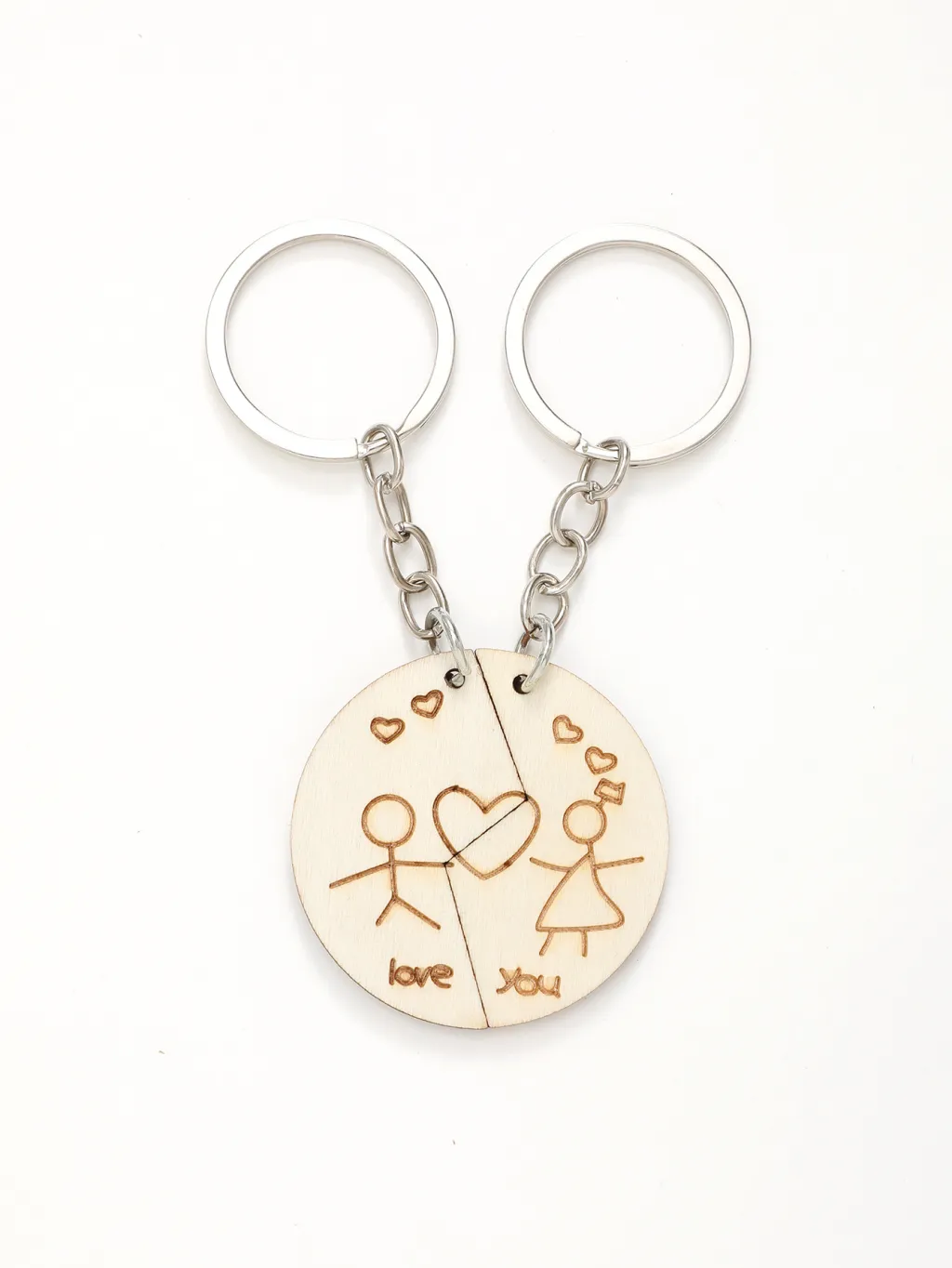 Wooden Key Buckle Couple Gift Pendant - Style 20346