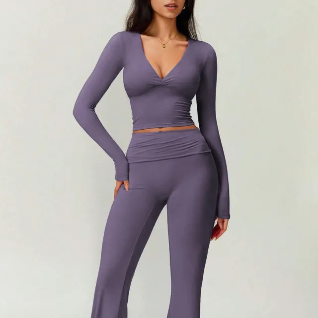 Pilates Training Wear Wear Running Quick drying Workout Exercise T shirt Dark Gray Purple - Shop at LoveMi