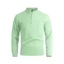 Mens Waffle-Texture Henley-Neck Long-Sleeve Polo Shirt view 10