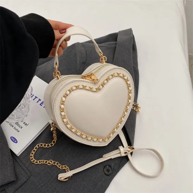 Women's Fashion Large Capacity Chain Shoulder Messenger Bag Beige - Shop at LoveMi