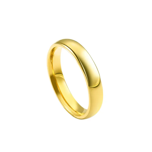 Fashionable Niche Micro Inlaid Zircon Titanium Steel Ring For Women Gold Pigment Ring - Shop at LoveMi