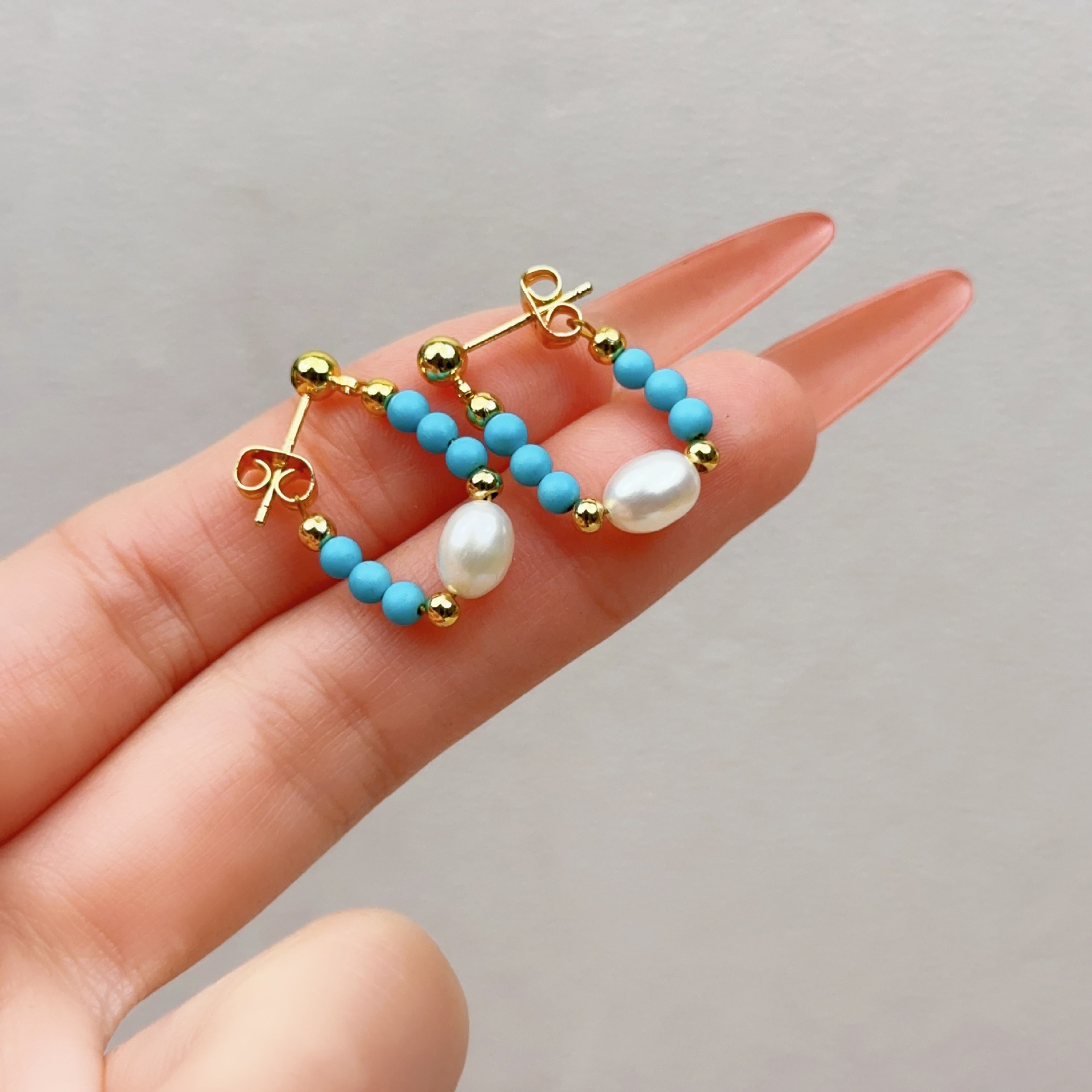 Versatile Turquoise Pearl Earrings For Women