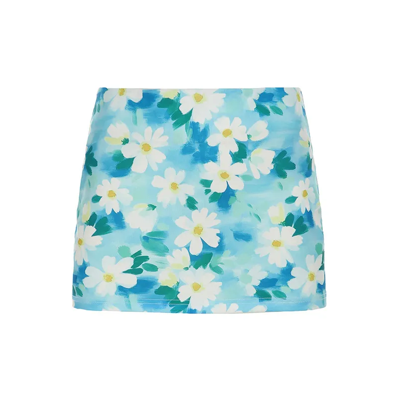 Small Floral High Waist Sheath Skirt Pure Sweet Girl Short Slim Fit - Floral