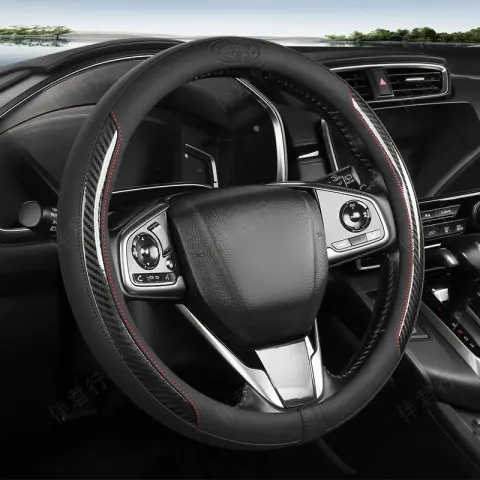 Non-Slip Comfortable Carbon-Fiber Steering Wheel Cover