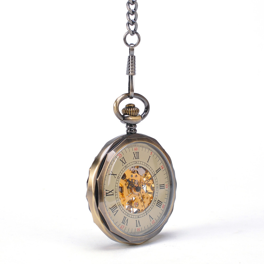 Uncased Mechanical Watch Fashionable Pendant Bronze Pocket Watch 2