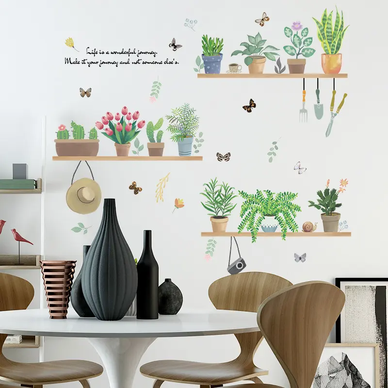 Plant Potted Wall Stickers Can Be Removed for Decoration