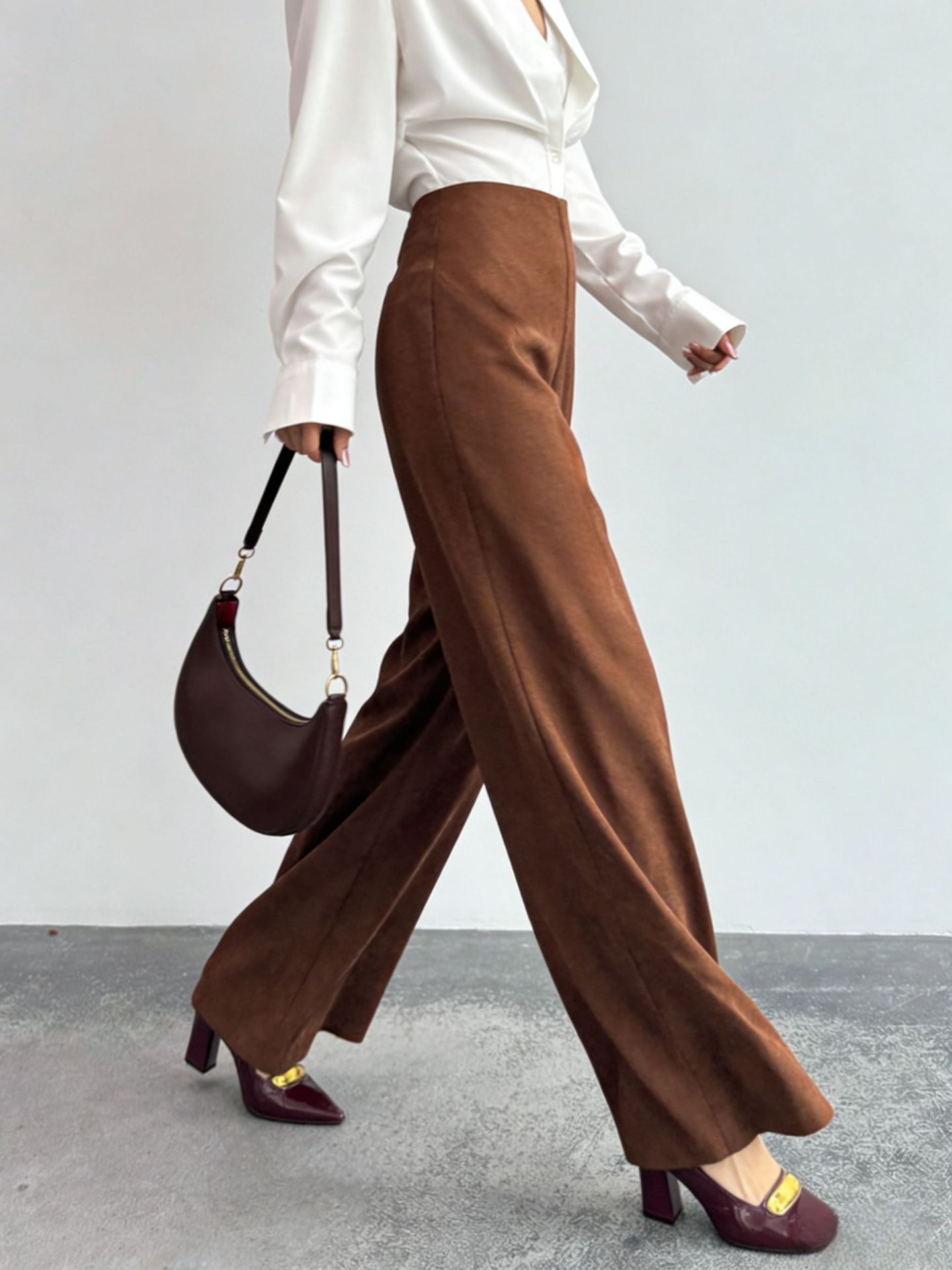 Womens Loose Straight-leg Casual Pants
