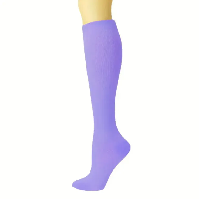 Women's Simple Printed Sports Calf Compression Stockings Purple - Shop at LoveMi