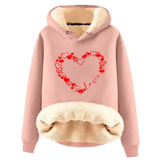 European And American Hooded Sweater Fleece Lined Padded Warm Keeping Loose Hooded Pullover 13 Style - Shop at LoveMi