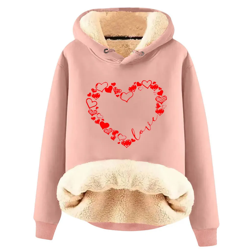 European And American Hooded Sweater Fleece Lined Padded Warm Keeping Loose Hooded Pullover - 13 Style