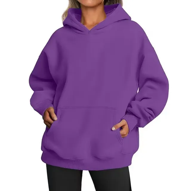 Queen Oversized Hoodie Drop shoulder Sleeve Sports Purple - Shop at LoveMi