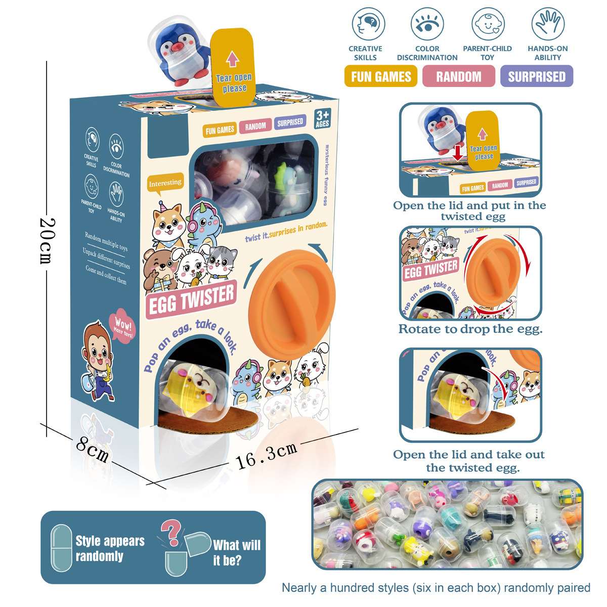 Gashapon Machine Tide Play Blind Box Prize Claw Board Game Decoration Surprise Diy Gift Children’s Toys