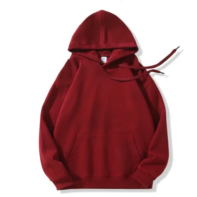 Loose Fashion Hooded Couple Coat Wine Red - Shop at LoveMi