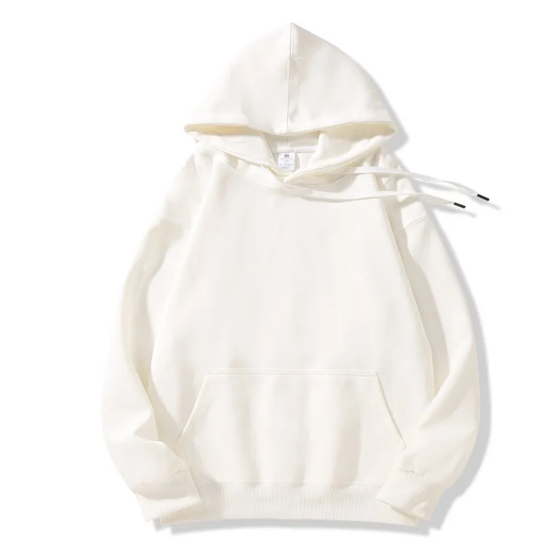 Loose Fashion Hooded Couple Coat - White
