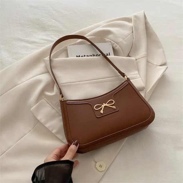 Portable Shoulder Western Style Baguette Bag Brown - Shop at LoveMi