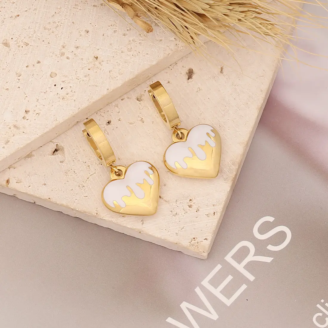 Love Heart Earrings Personality Retro