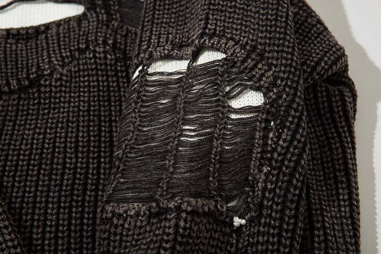 Idle Style Ripped Washed Distressed Pullover Sweater