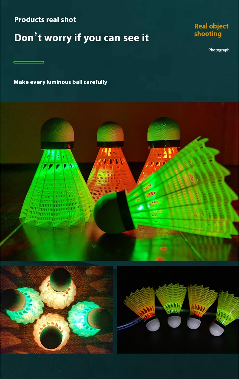 Luminous Badminton Switchable Nylon Goose Feather