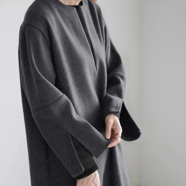 Autumn And Winter Woolen Women's Baggy Coat Dark Gray - Shop at LoveMi