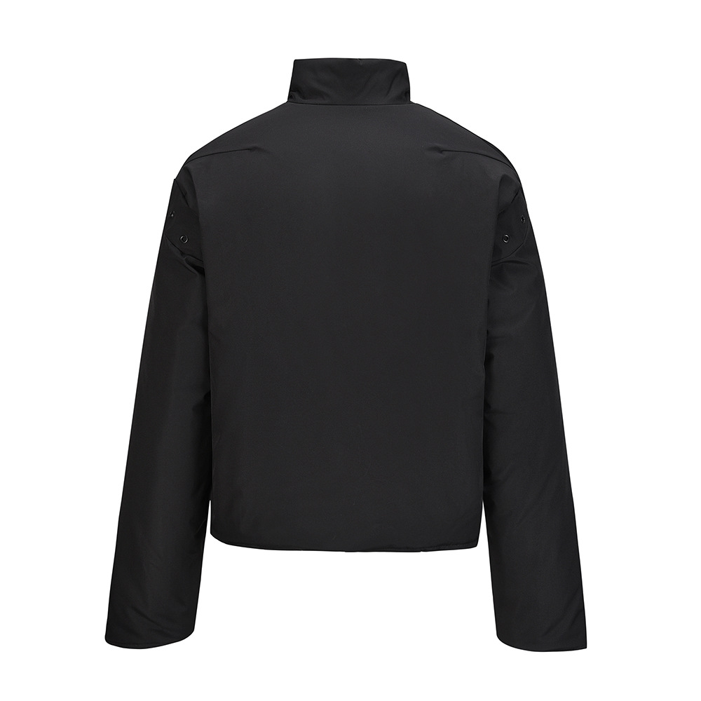 Loose Casual Pocket Zipper Solid Color Stand-up Collar Cotton-padded Coat