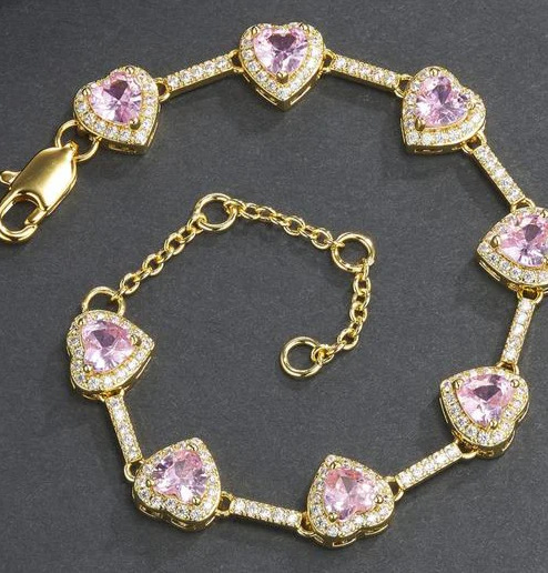 Cubic Zirconia Puzzle Charm Bracelet And Necklace In The Shape Of A Sugar Cube