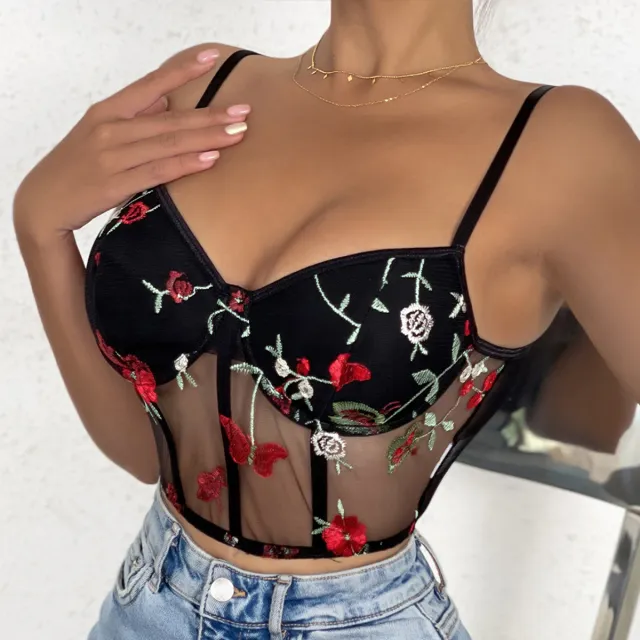Mesh Bare Midriff Slim Fit Sling Black - Shop at LoveMi
