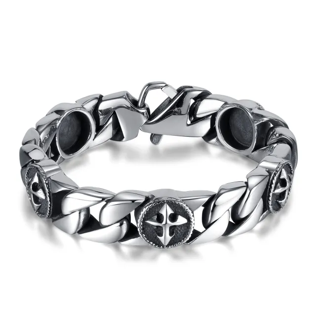 Titanium Steel Vintage Jewelry Stainless Steel Cross Shelf Bracelet Gs1466 Steel Bracelets Steel - Shop at LoveMi