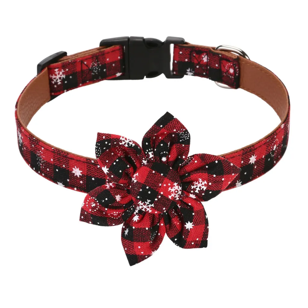 Dog Accessories Bow Tie Dog Collar Christmas Pet Collar - Pu Sunflower Red