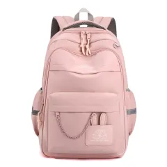 Leisure Travel Backpack New Cute Junior High School Student Schoolbag - Pink - View 1