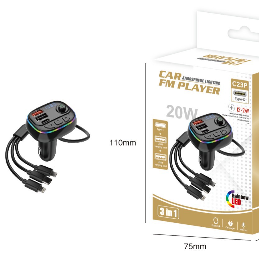 Transmetteur FM Bluetooth MP3 pour voiture 8