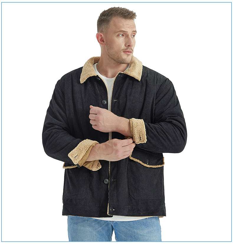 Title 34, Herren Cashmere Jacke Verdickt Groß Loose Casua...