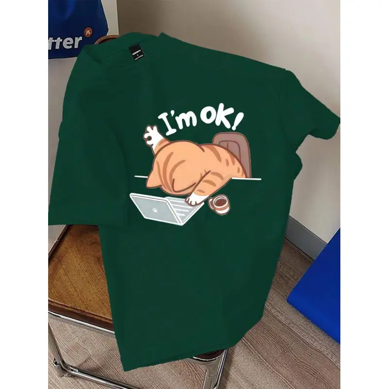 100 Cotton Casual Men's Short-Sleeve Crew-Neck T-Shirt