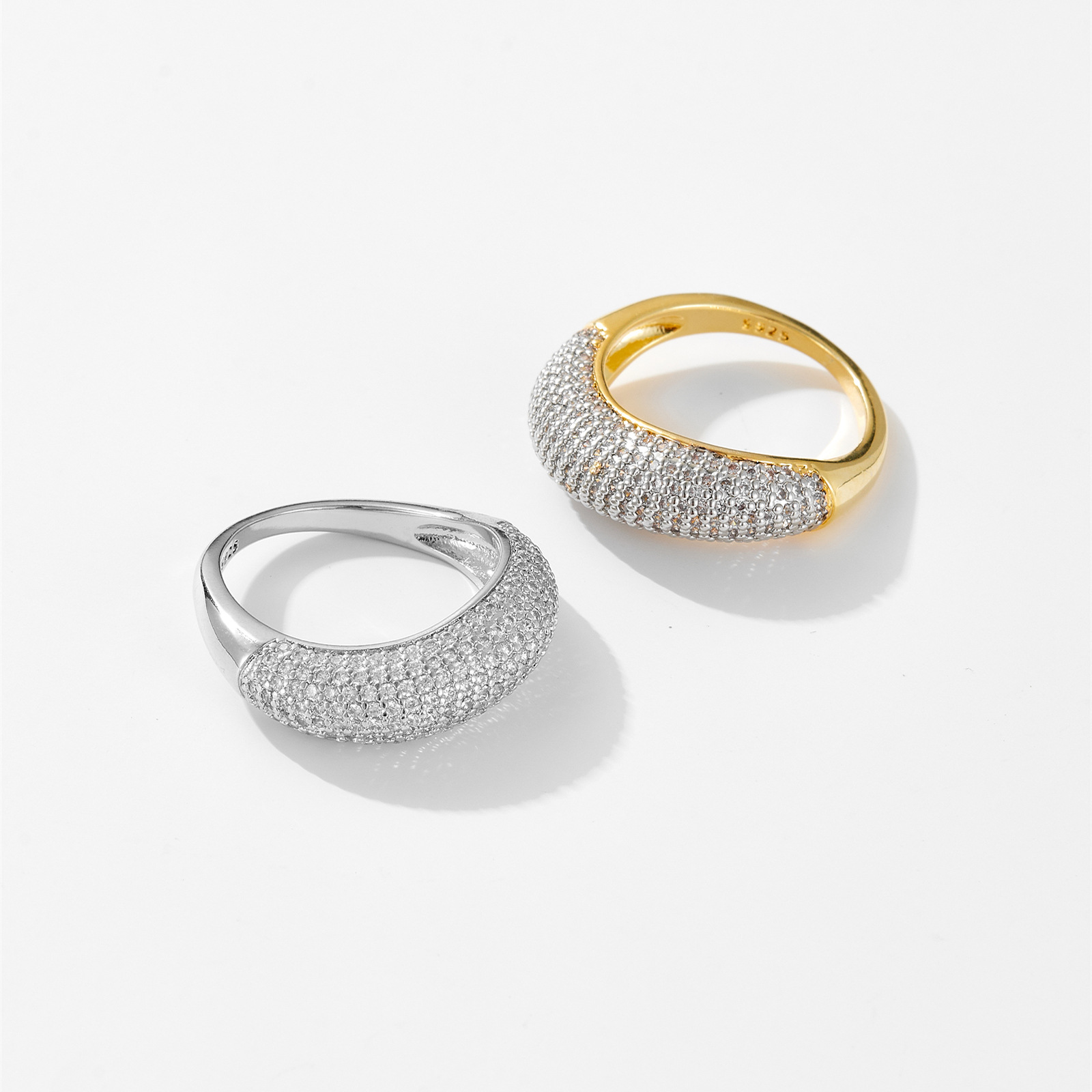 خاتم ألماس صفوف بتصميم متقدم غير منتظم مخصص