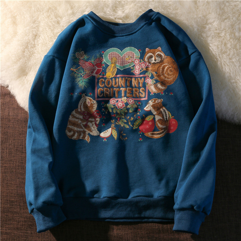 Stand Collar Embroidery Sweater Coat For Women