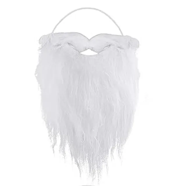 Santa Claus Handlebar Mustache White Fake Beard Eight Character Beard - Shop at LoveMi